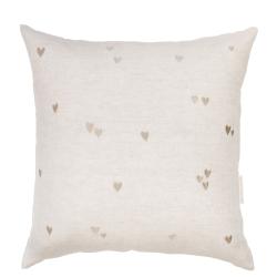 Cushion Cover 60x60 Natural/Hearts Nat 100% linen