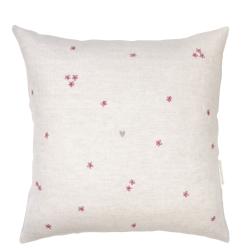 Cushion Cover 60x60 Natural/FlowersRose 100% linen