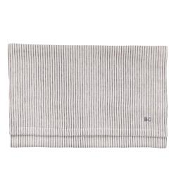 Runner 50x160 cm Natural w Stripe Blue 100% linen