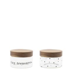 Storage Ass (2x4) with wooden lid Dia 12x9 cm