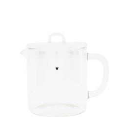 Tea pot glass with black heart