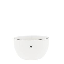 Bowl White S /edge Black 12x7cm
