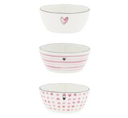 Bowl Sauce White/Rose print ass ( 3x4) 9,5 x 4 cm