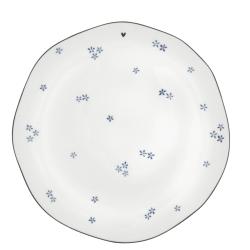 Breakfast Plate White/Blue Daisies 23 cm