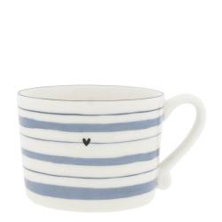 Cup White/ Watercolour Blue Stripes 10x8x7