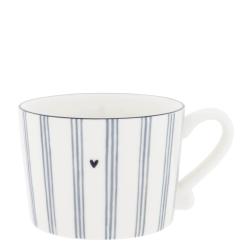Cup White/Blue Small Stripes 10x8x7cm