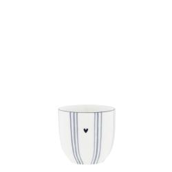 Egg cup White/Blue Small Stripes 5x5cm