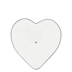 Heart Plate White/black heart 17.5x18.5c