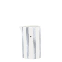 Milk Jug White/Blue Small Stripes 6x10 cm
