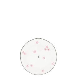 Side Plate Ass White/Rose Little Flowers 13cm