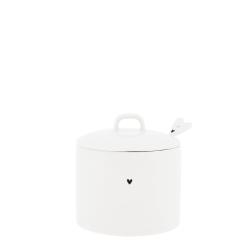 Sugar Bowl White with Heart in Black