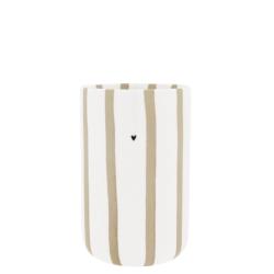 Untensil Jar White/Natural Big Stripe 11x16,5 cm