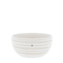 Bowl White/Watercolour Natural Stripes 14,5x7c