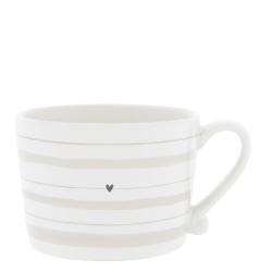 Cup White/Watercolour Natural Stripes10x8x7c