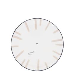 Dessert Plate 19cm White/Big Stripes sweet love