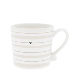 Mug White/Watercolour Natural Stripes 8x7cm