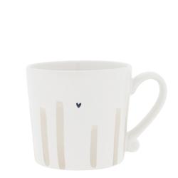 Mug White/Big Stripes Natural 8x7cm