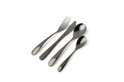 Cutlery set 24 pieces black Viva
