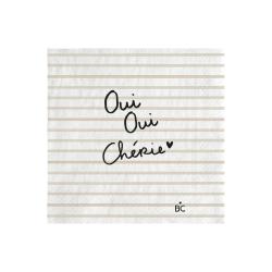 Napkin White/Oui Oui Cherie 20 pcs 12,5x12,5cm