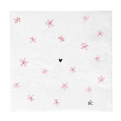 Napkin White/LittleFlowers Rose 20 pcs 16,5x16,5cm
