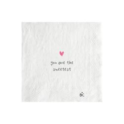 Napkin White/You are sweetest 20 pcs 12,5x12,5cm