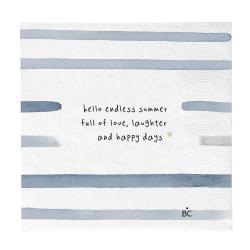 Napkin White/StripesSummer Blue 20 pcs 16,5x16,5cm