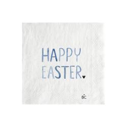 Napkin White/Happy Easter Blue 20 pcs 12,5x12,5c